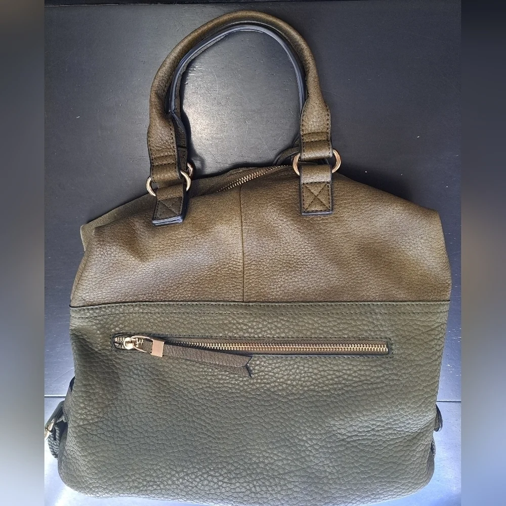 NWOT Pebbled Olive Green London Satchel